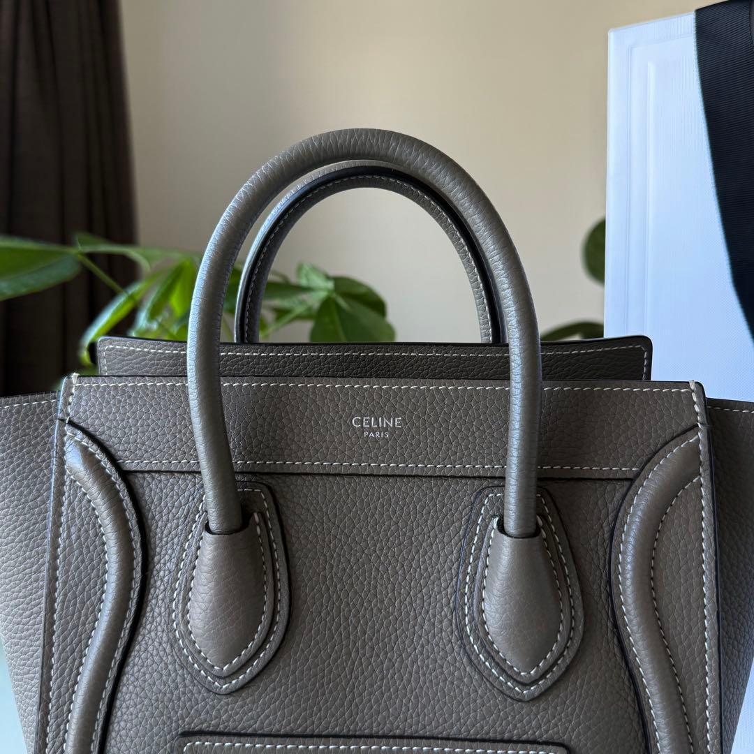 CELINE ラゲージ　ナノ　グレージュ　スリ　2WAYハンドバッグ