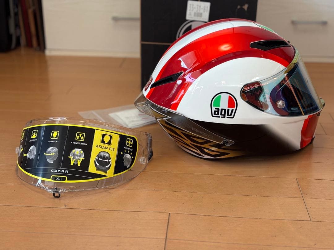 AGV コルサR シモンチェリ　アジアンフィットXL中古品　CORSA R