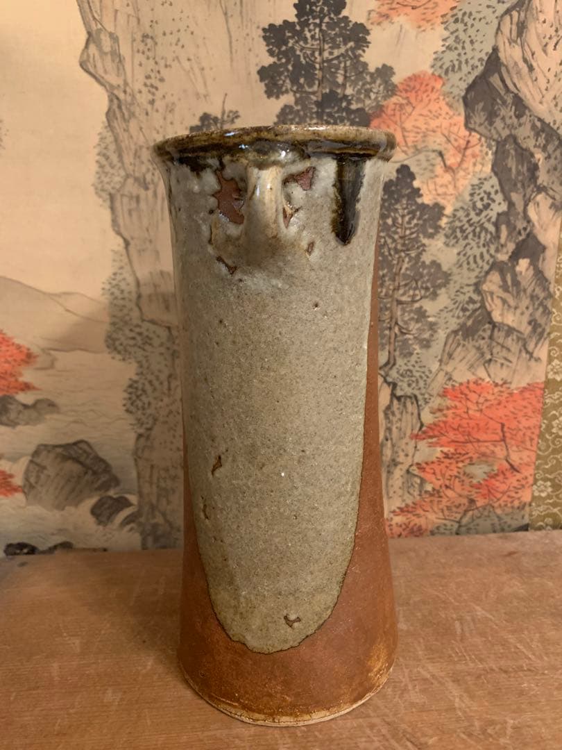 浜田庄司 花生 鉄釉 古美術252