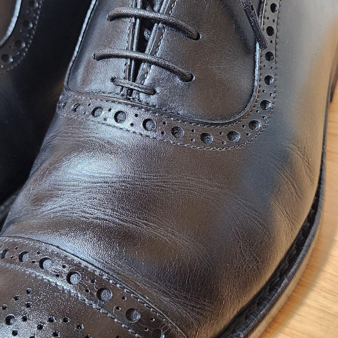 ジャランスリワヤ 革靴 25.5cm ビジネスシューズ ブラック セミブローグ