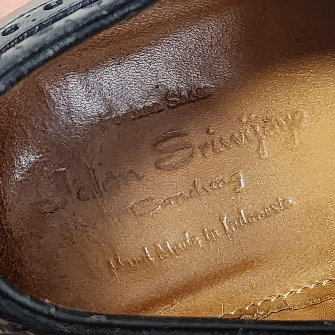 ジャランスリワヤ 革靴 25.5cm ビジネスシューズ ブラック セミブローグ