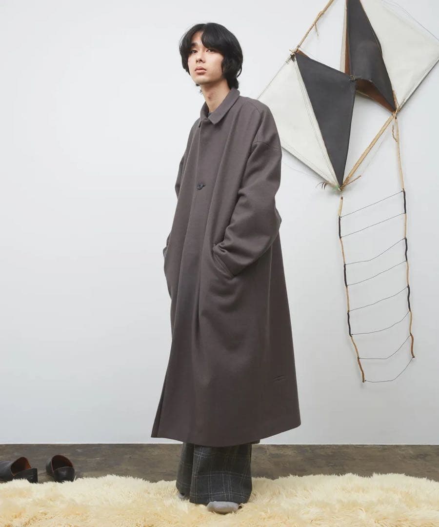 Dulcamara ウールメルトンBigコート　CHARCOAL GRAY