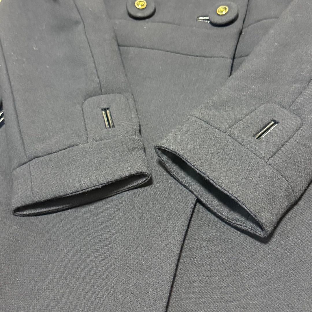 未使用タグ付き　ANYA HINDMARCH カウレザー　ロングコート　ネイビー