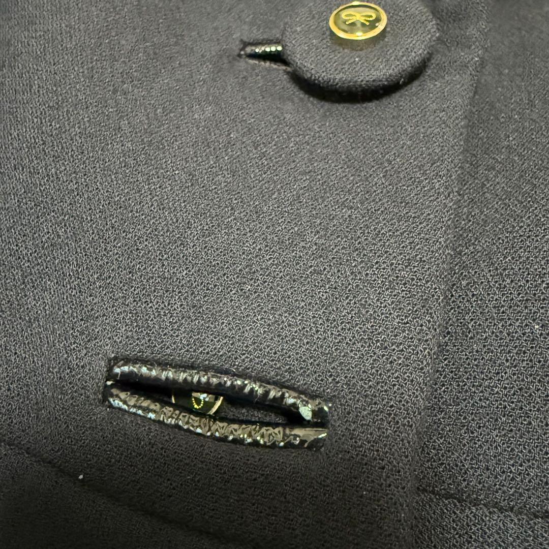 未使用タグ付き　ANYA HINDMARCH カウレザー　ロングコート　ネイビー