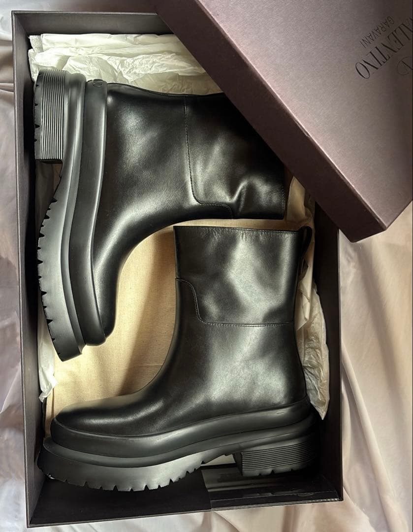 靴 VALENTINO Side Gore Boots Black Size 43