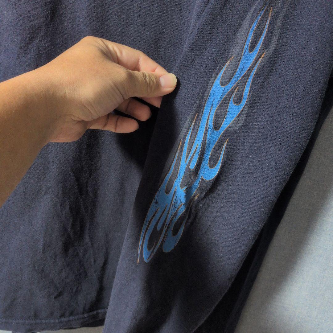 ハーレーダビッドソン　ロンＴ　袖ブルーフレイム　XL