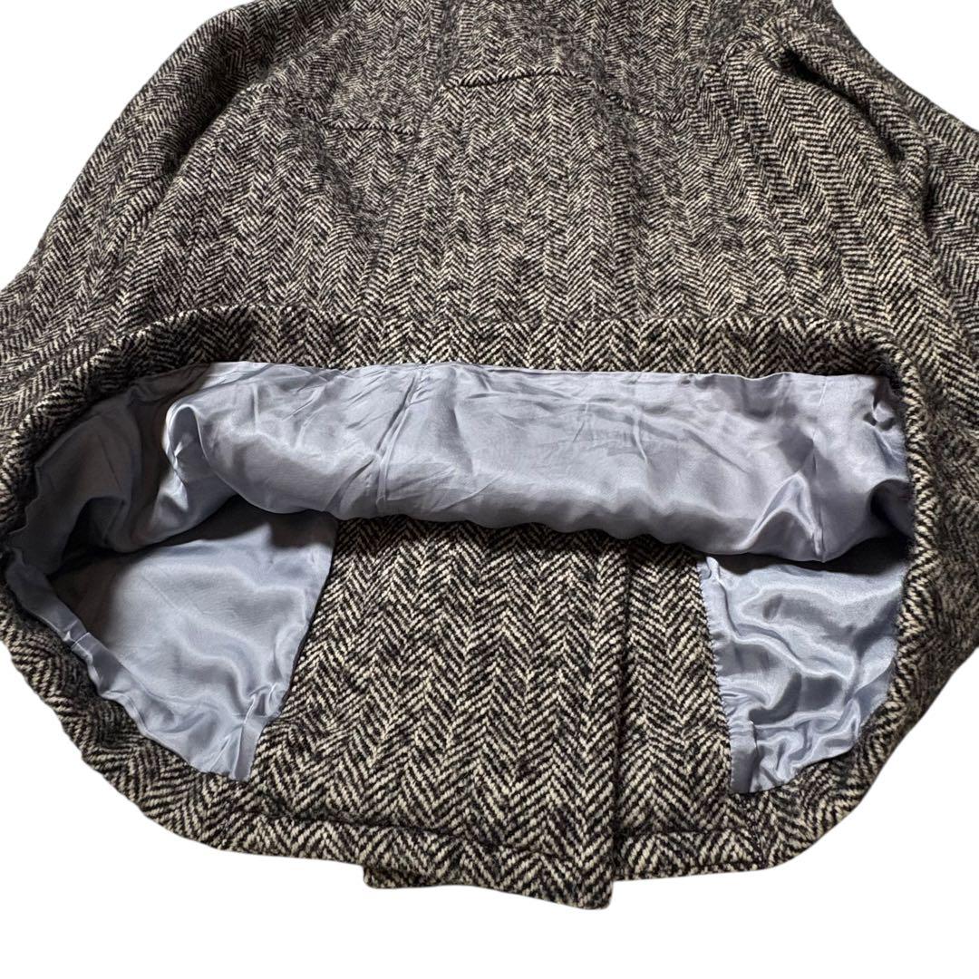 シップス☆ダブルブレストツイードコート ヘリンボーン コクーン ゆったり