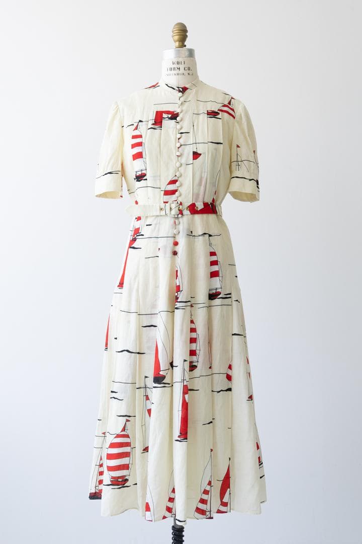 GUCCI グッチ ヨット柄 プリーツ ワンピース