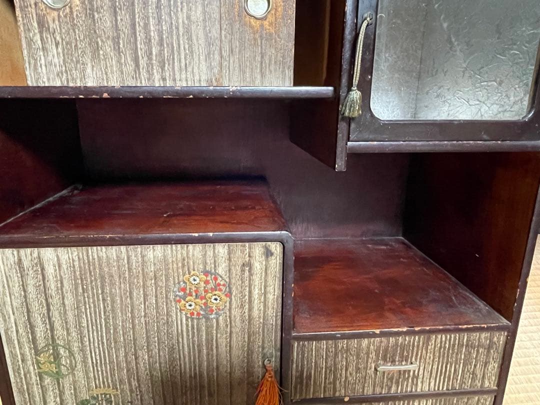 小型木製キャビネット 昭和レトロ引き出し付き