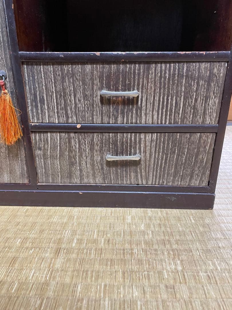 小型木製キャビネット 昭和レトロ引き出し付き