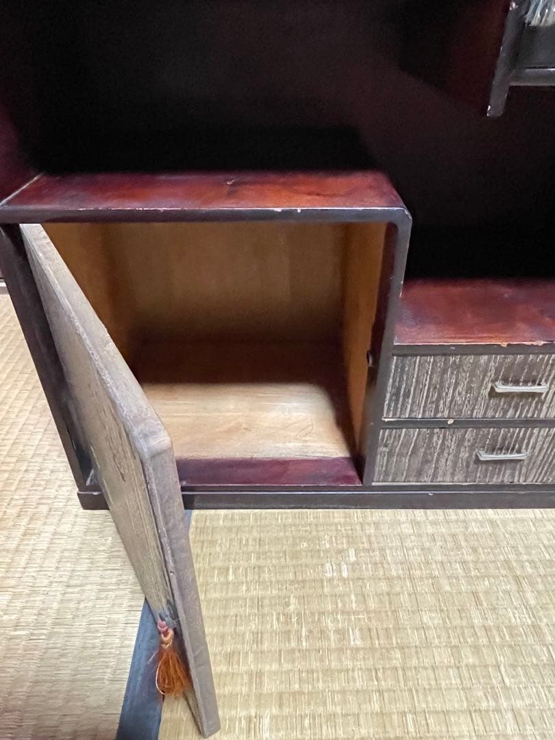 小型木製キャビネット 昭和レトロ引き出し付き