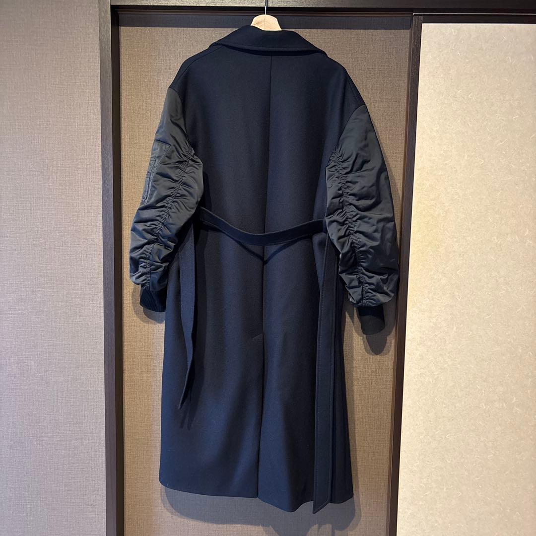 ZARA ダークネイビー ロングチェスターコート S