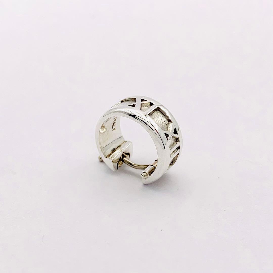 美品 オールドティファニー アトラス フープ ピアス 片耳 シルバー925