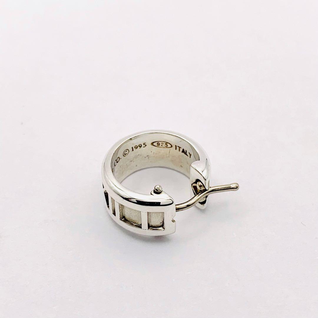 美品 オールドティファニー アトラス フープ ピアス 片耳 シルバー925