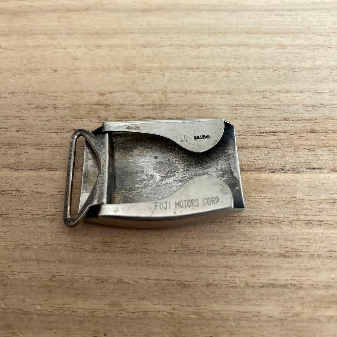 銀製　SILVER シルバーバックルFUJI MOTORS 细工彫刻 20g