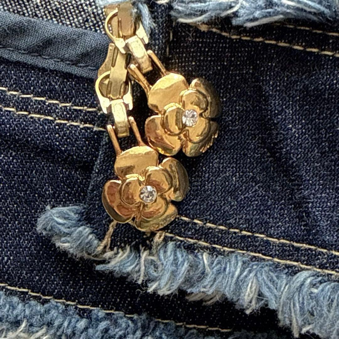 M'S GRACY フリンジデニム ジャケット　ノーカラー　カメリア