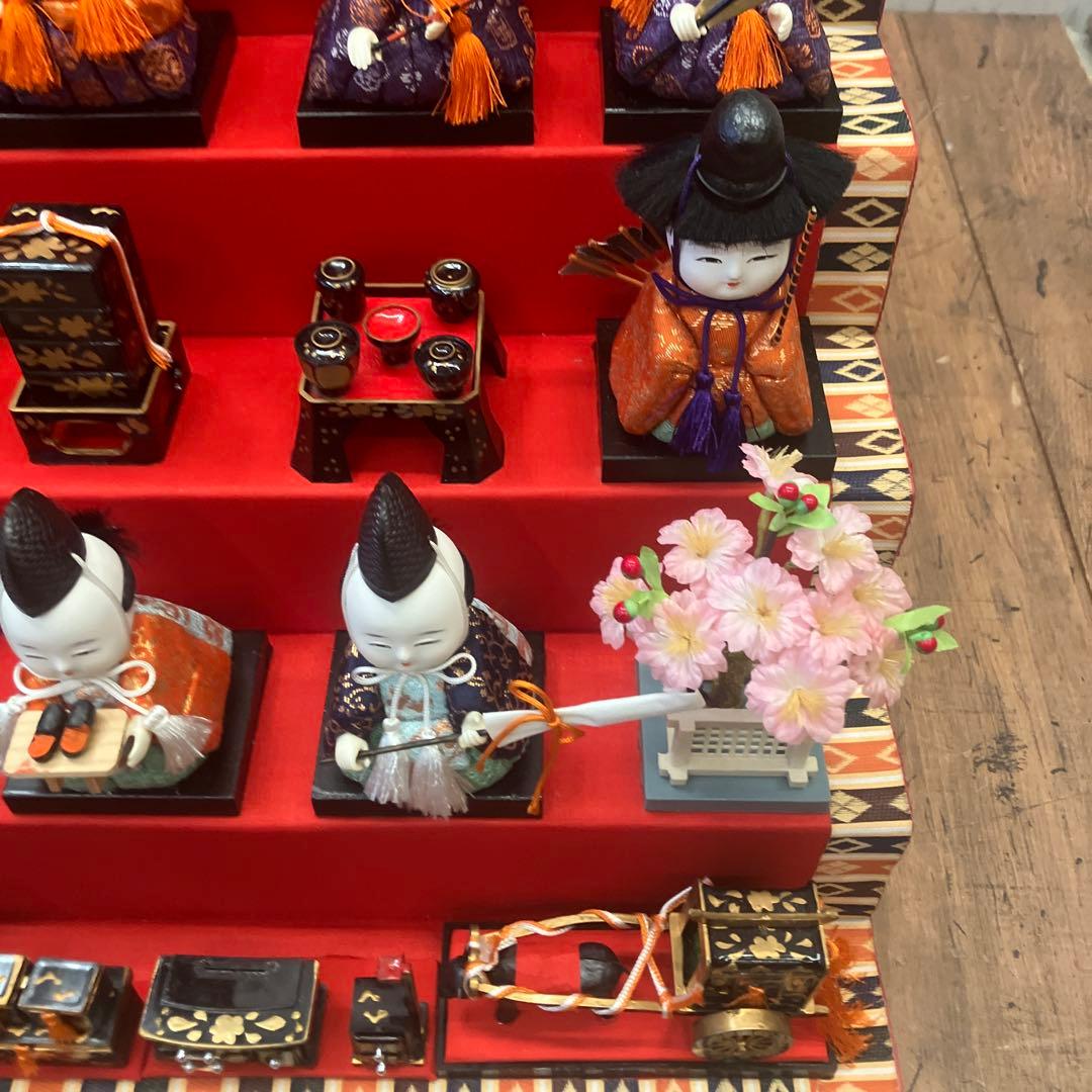 昭和レトロ 民芸品 6段 ミニ雛人形セット 固定式 ひな祭り インテリアオブジェ