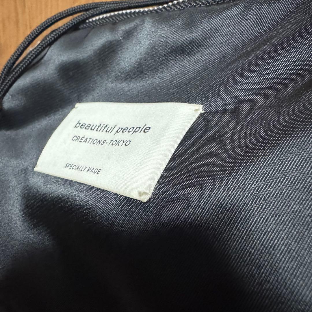 ハンドバッグ ビューティフルピープル beautiful people 巾着　黒