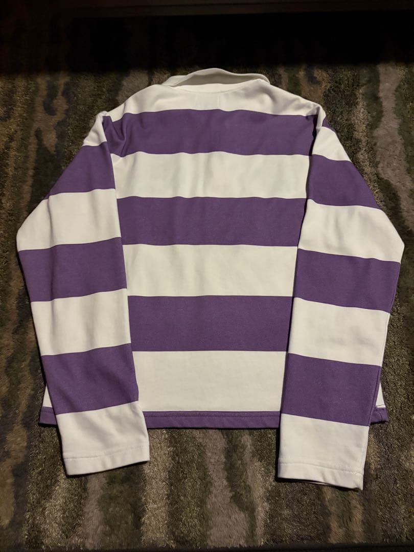 Flexwitme Fuckmylife 長袖ポロシャツ　紫白ストライプ