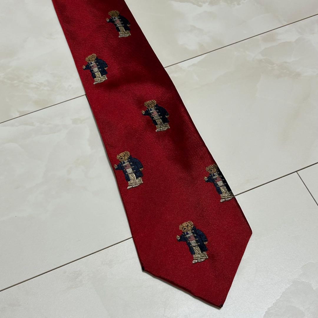 Ralph Lauren ポロベア ネクタイ シルク100% 総柄