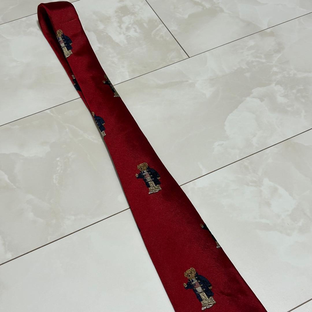 Ralph Lauren ポロベア ネクタイ シルク100% 総柄