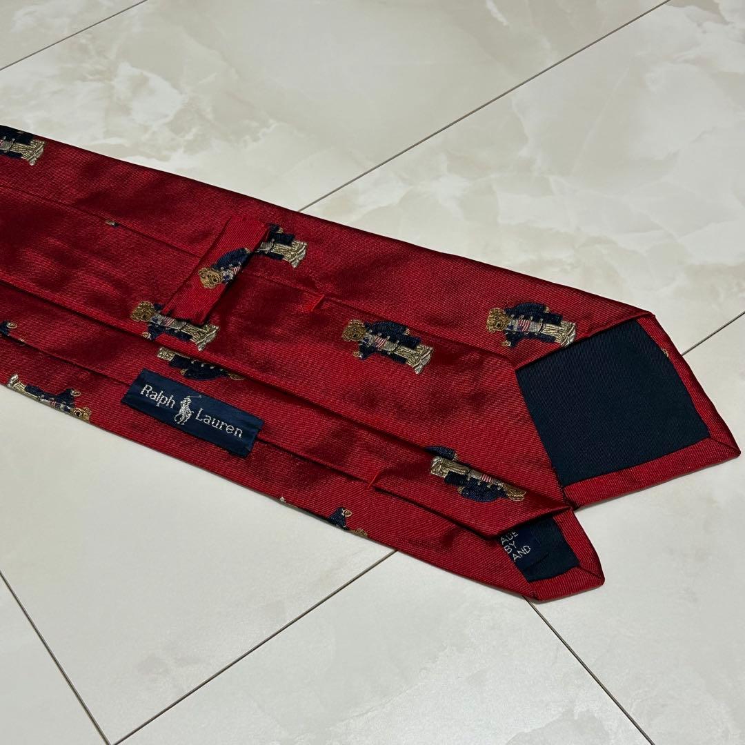 Ralph Lauren ポロベア ネクタイ シルク100% 総柄