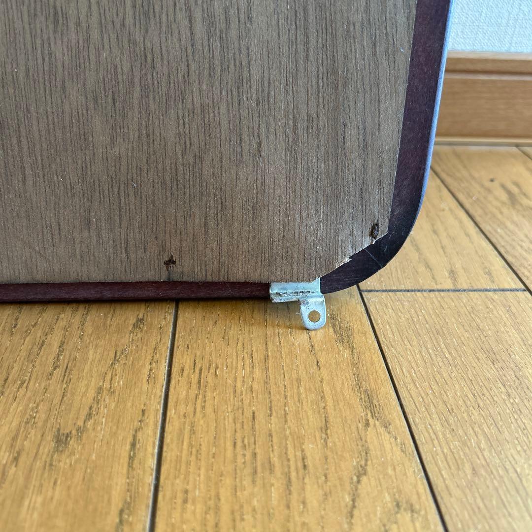 昭和レトロ！ヴィンテージ！　姿見鏡　木製フレーム　日本製　壁掛け金具付き　古道具