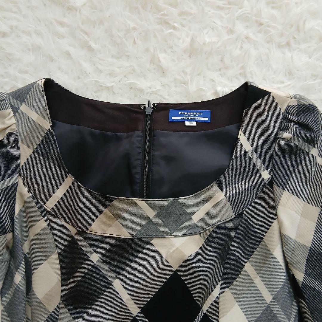 【美品BURBERRY BLUE LABEL】ノバチェックベルト付ワンピース