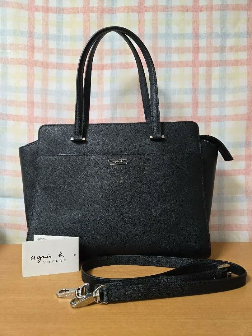 agnes b. アニエスベー　レザートートバッグ　A4クリアホルダー　ビジネス