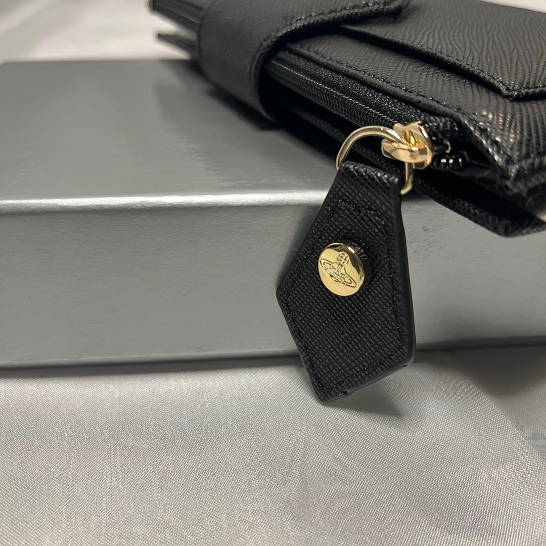 新品 Vivienne Westwood ブラック ゴールドオーブ　長財布