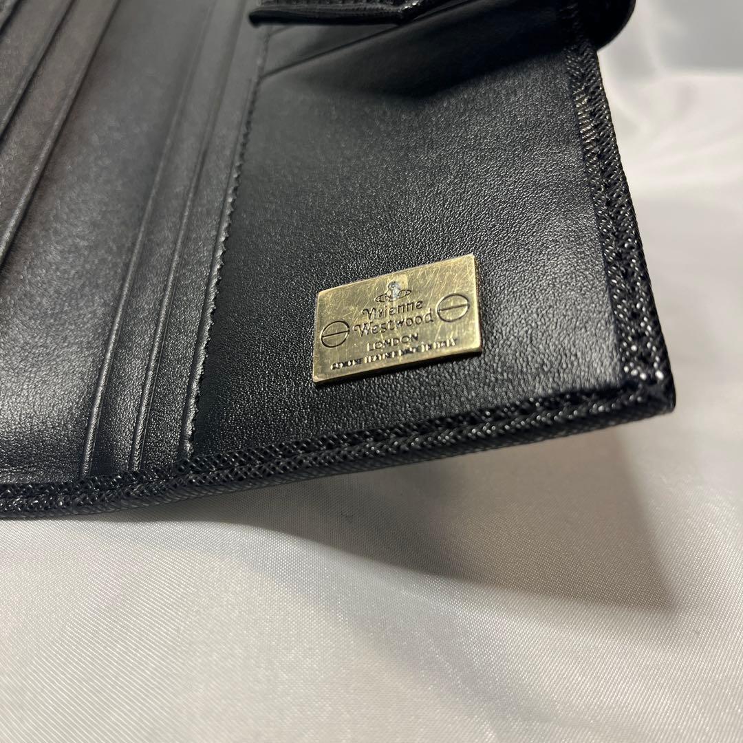 新品 Vivienne Westwood ブラック ゴールドオーブ　長財布
