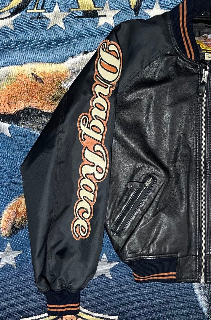 【激レア】90s ハーレーダビッドソン レザー 黒スタジャン