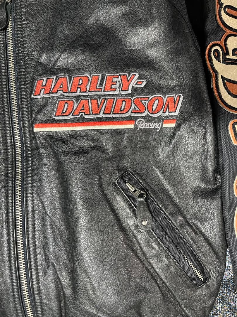 【激レア】90s ハーレーダビッドソン レザー 黒スタジャン