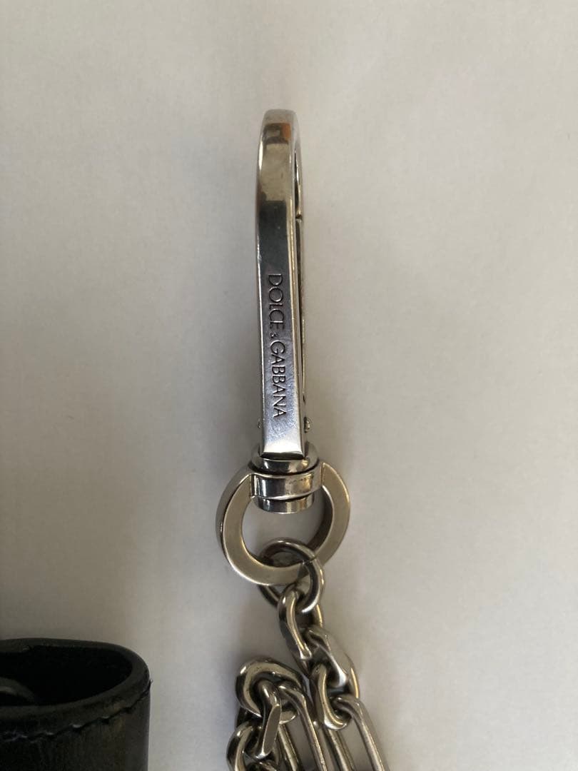 DOLCE & GABBANA ブラックレザー ウォレットチェーン