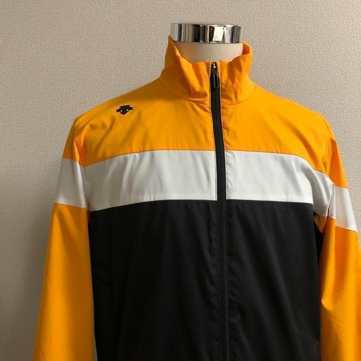 デサントゴルフ 三段切替 ウィンドジャケット イエローオレンジ XOサイズ
