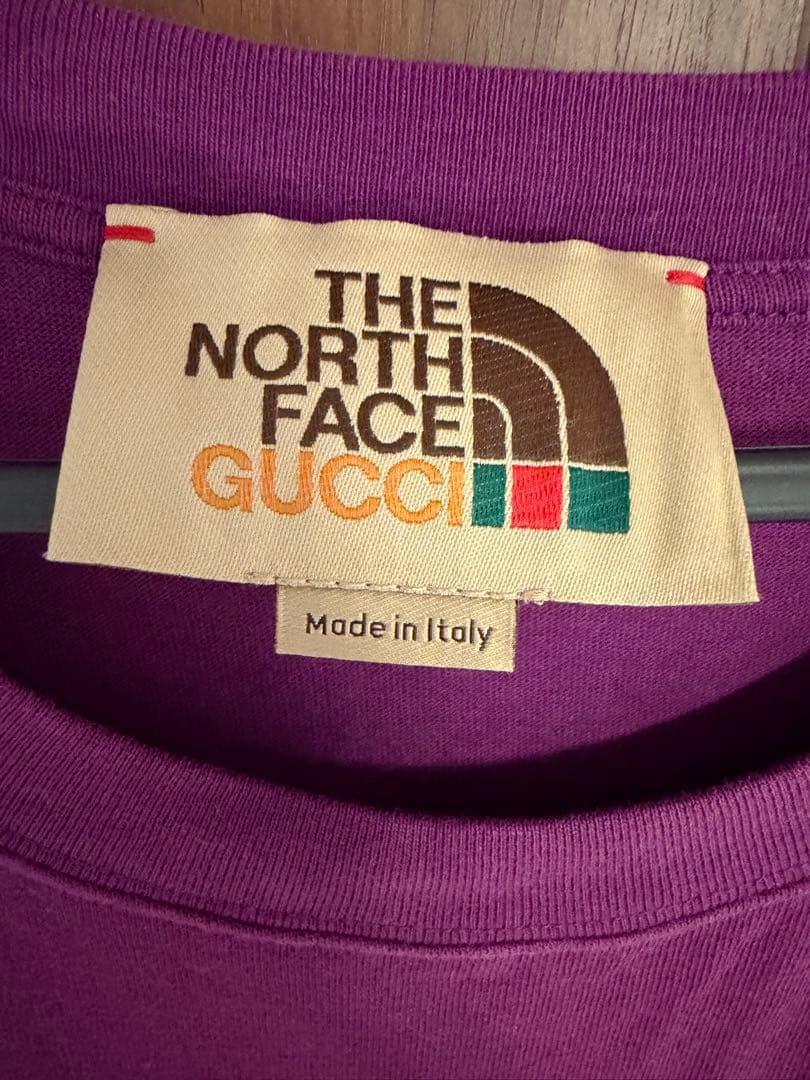 鑑定済み　THE NORTH FACE x GUCCI ロゴTシャツ 紫