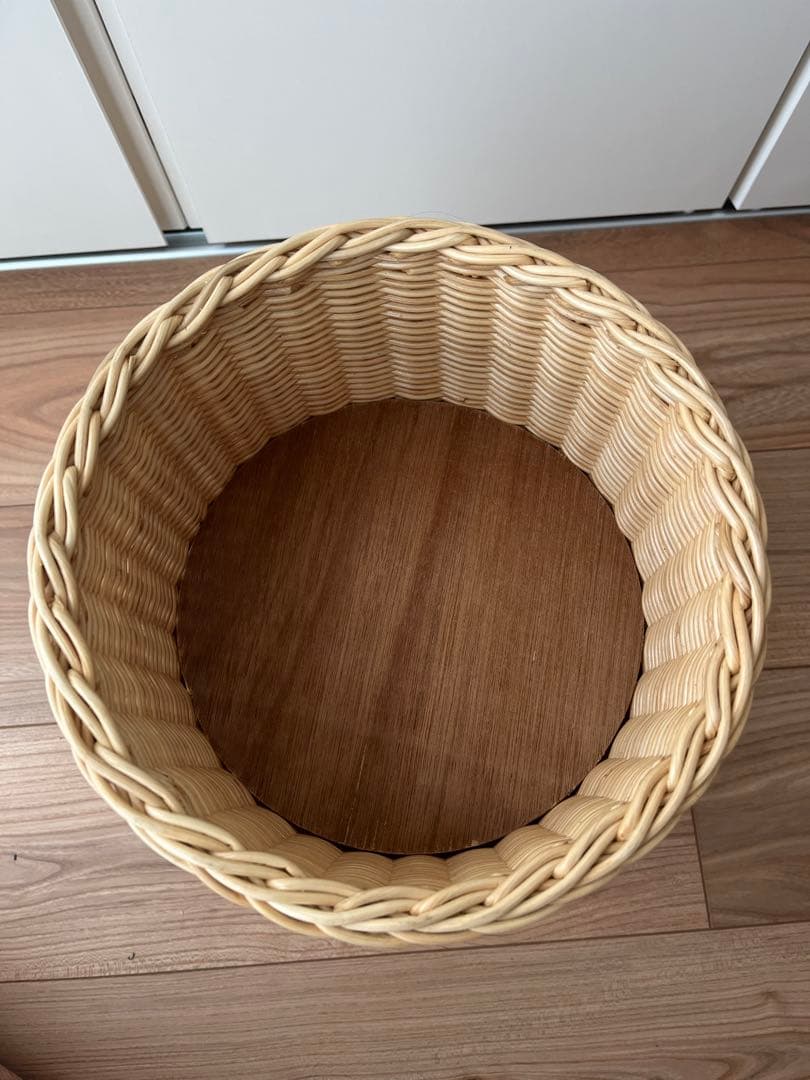 ヤマカワラタン ダストボックス カゴ 籠 山川譲　籐 ゴミ箱 山川ラタン