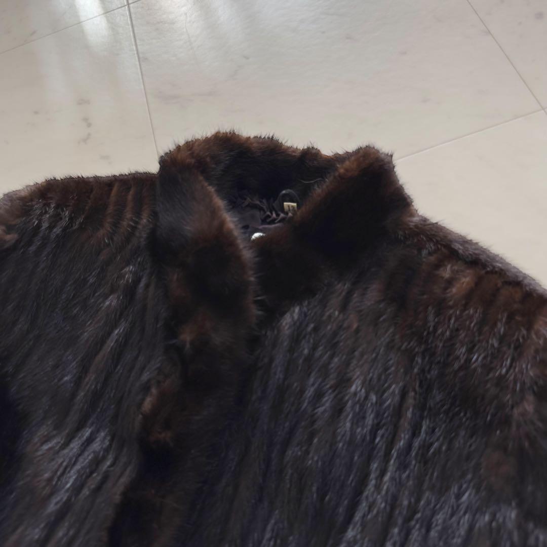 SAGA MINK サガミンク 毛皮コート XLサイズ 銀サガ ショールカラー