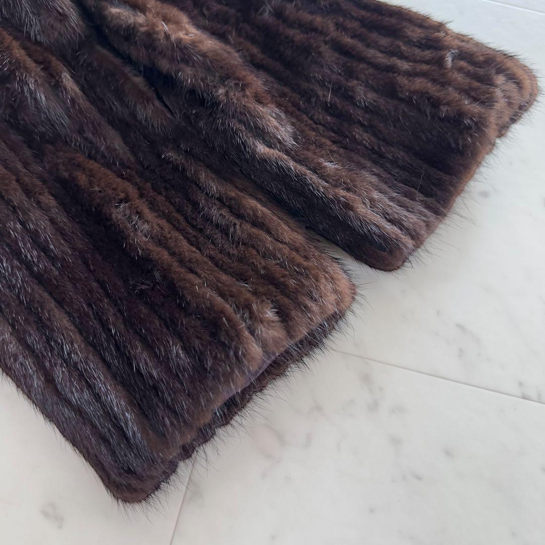 SAGA MINK サガミンク 毛皮コート XLサイズ 銀サガ ショールカラー