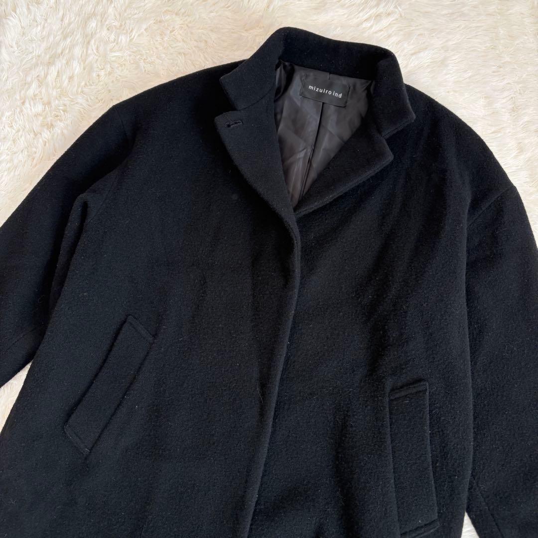 【2024年モデル】mizuiroind ウールブレンドスタンドカラーコート