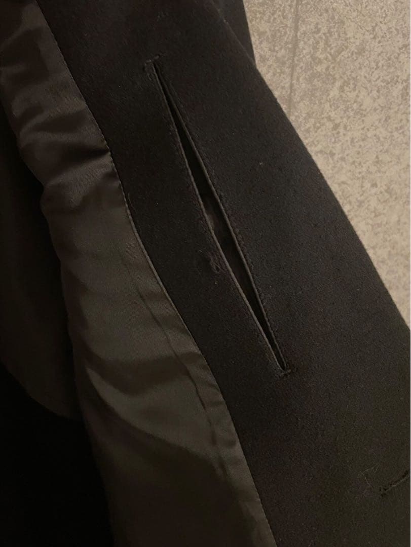 ブラック シングルブレスト チェスターコートUNIQLO +J 黒　ジルサンダー