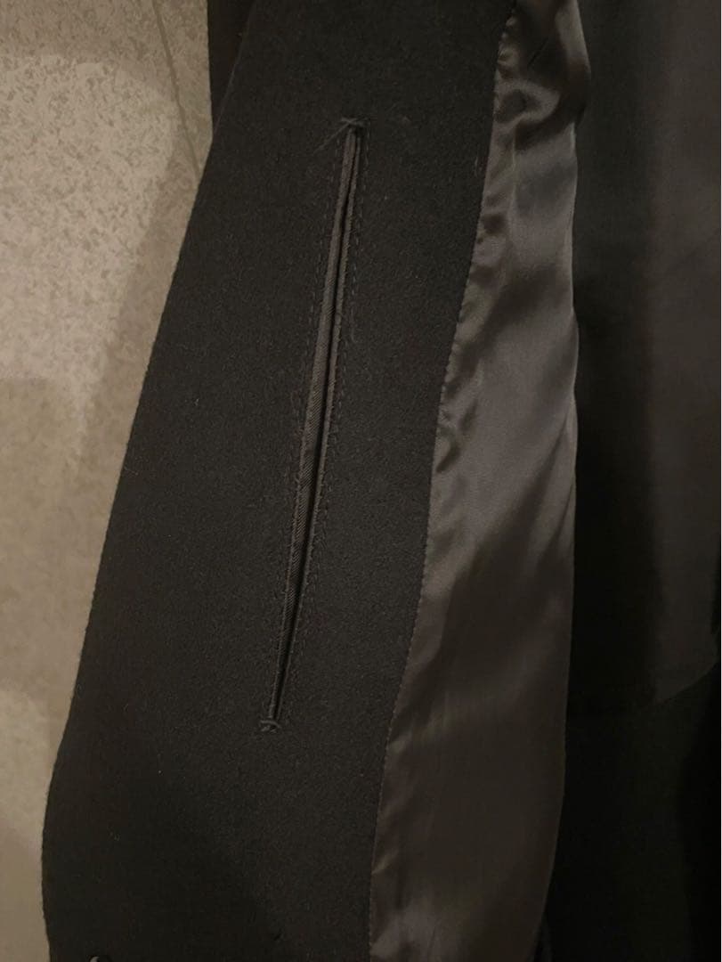 ブラック シングルブレスト チェスターコートUNIQLO +J 黒　ジルサンダー