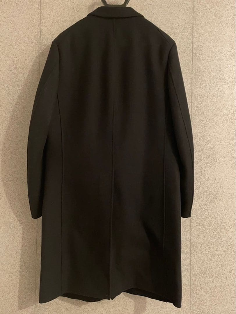 ブラック シングルブレスト チェスターコートUNIQLO +J 黒　ジルサンダー