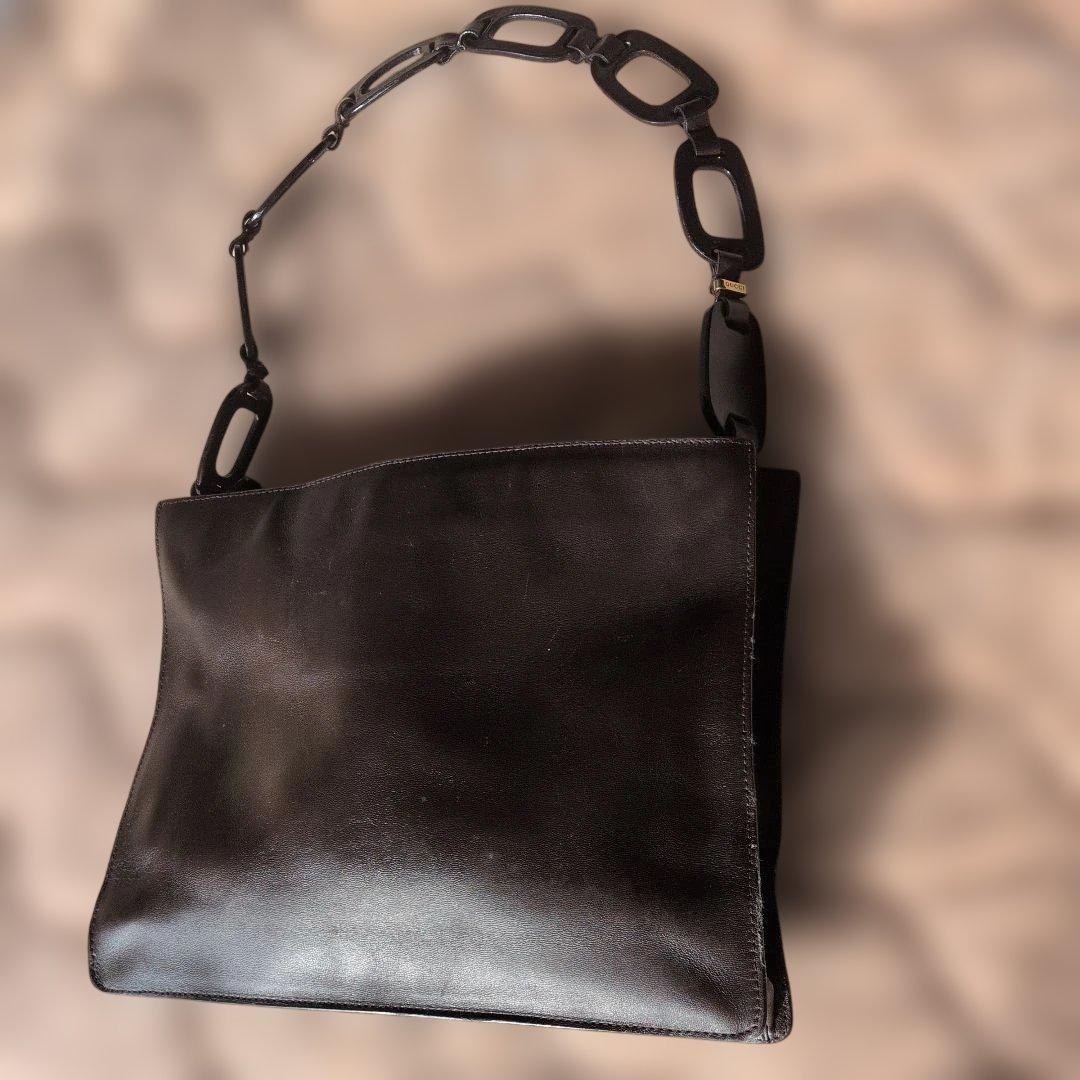 GUCCI ブラウンレザー ショルダーバッグ 値下げ