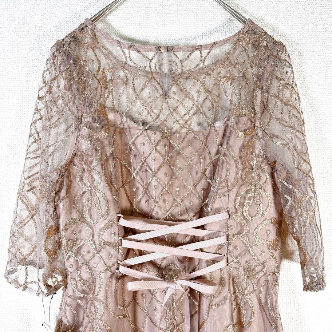 新品✨ドリードール シャイニーエンブロイダリードレス オケージョン ワンピースM