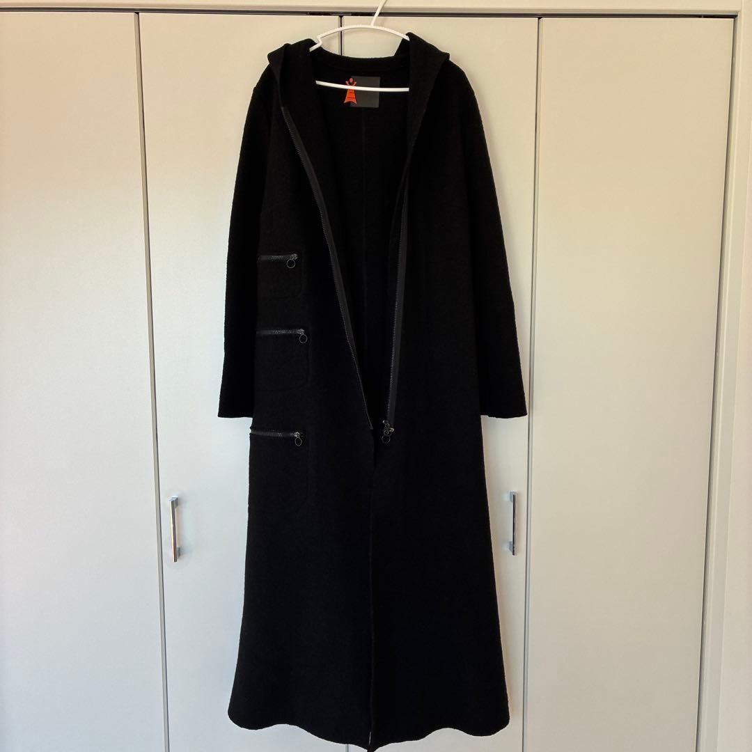 美品　フランス　COP.COPINE ウール 超ロング丈コート ダブルジップ