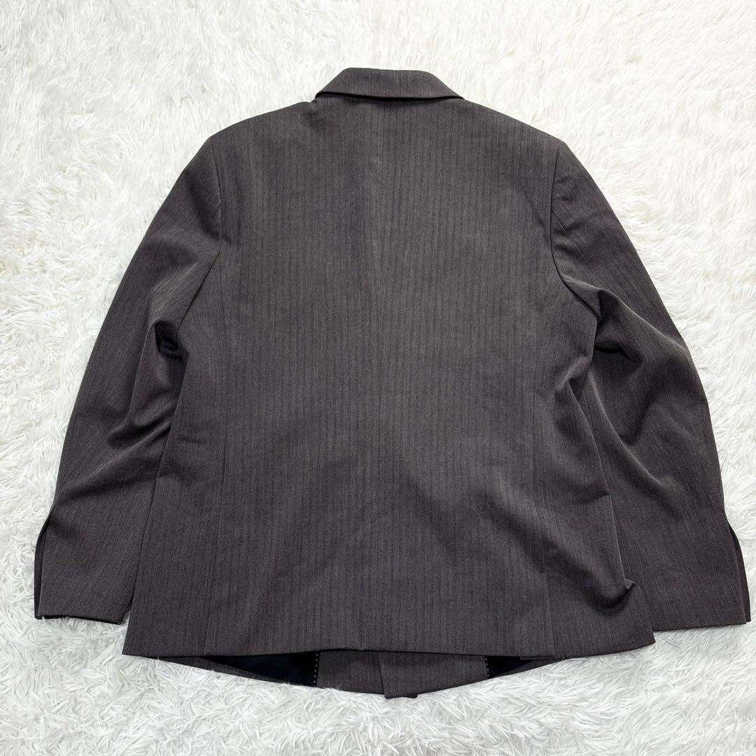 【美品】スーツ セットアップ スリーピース ヘリンボーン ダブル 総裏 ブラウン