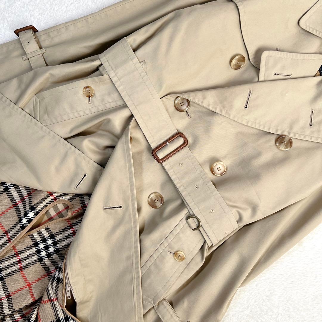 美品✨バーバリー ロング トレンチコート ハニーベージュ ウールライナー XL