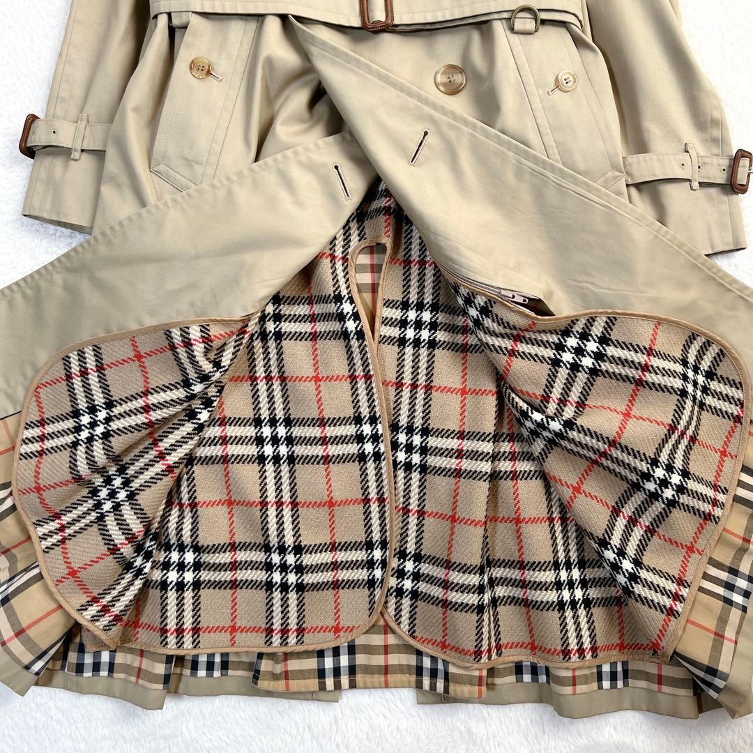 美品✨バーバリー ロング トレンチコート ハニーベージュ ウールライナー XL