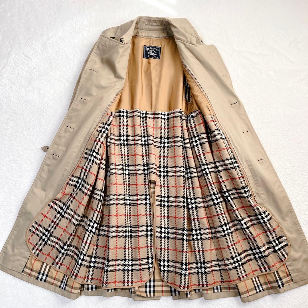 美品✨バーバリー ロング トレンチコート ハニーベージュ ウールライナー XL